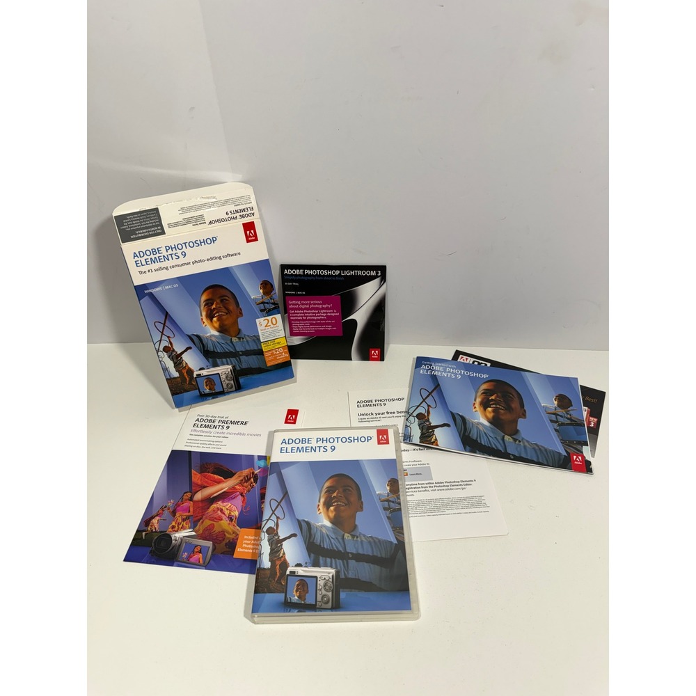 Adobe Elements 9 Photo Editing Software Windows Mac OS BOX set